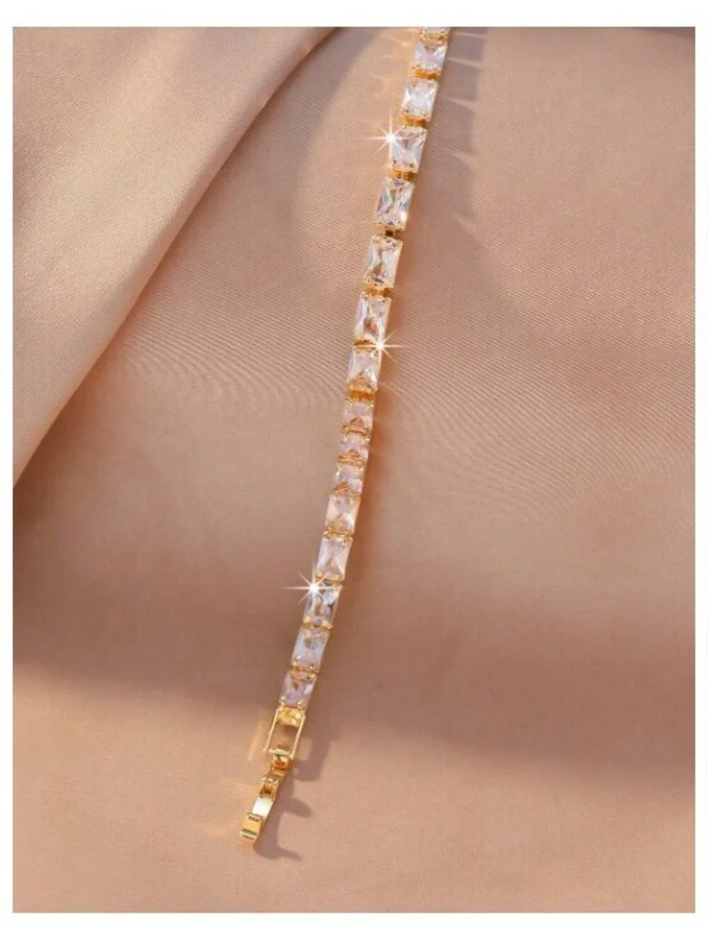 Radiant cut tennis - Bracelet - Gold - CZs - 4mm 7.87
